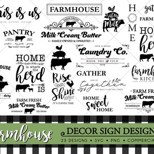 Farmhouse Sign Clipart Rustic Home Decor SVG / PNG | Etsy