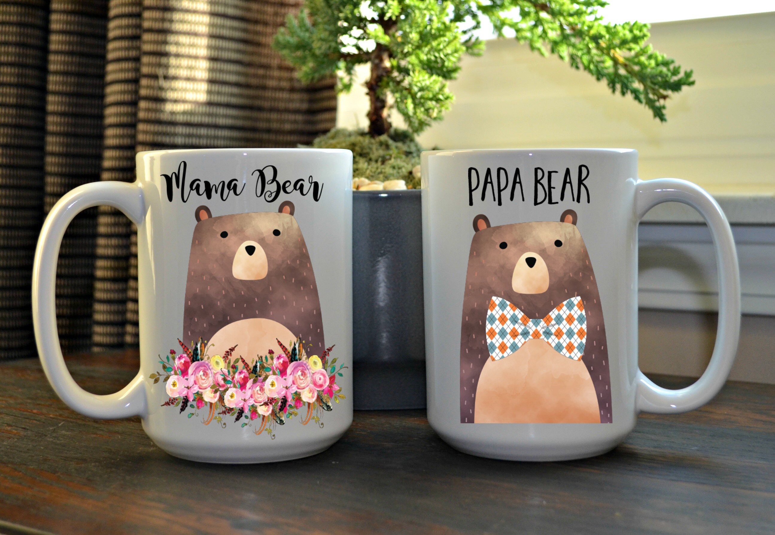 Papa and Mama bear mug set Mugs for new parents Parents to Etsy