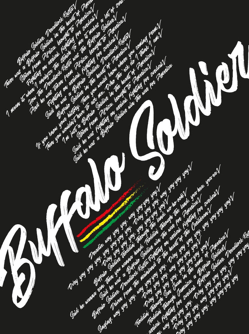 BOB MARLEY Buffalo Soldier Lyrics print | Etsy