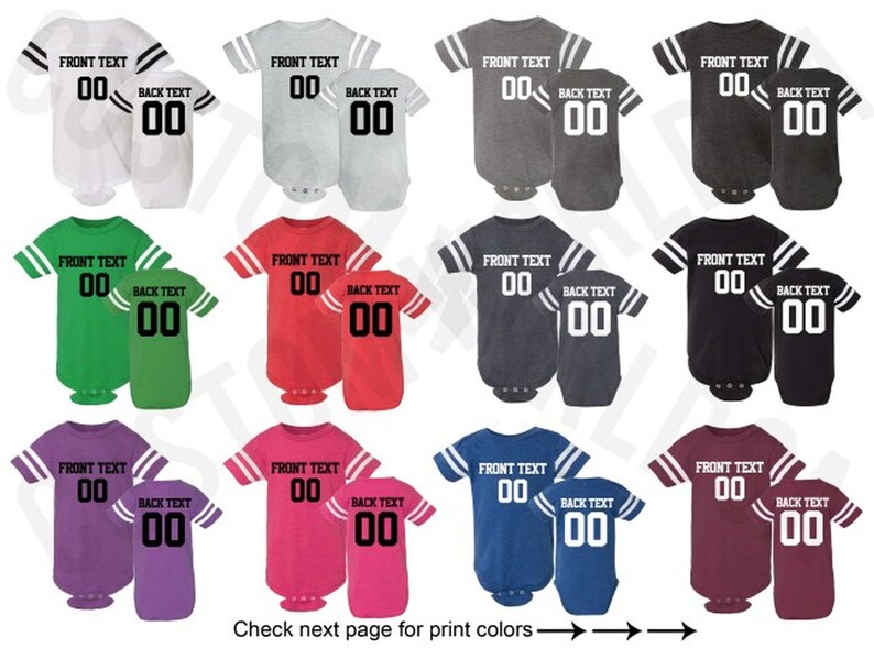 Customized Infant Football Jersey Team Shirts Name Number Etsy