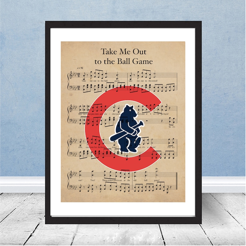 Chicago Cubs Go Cubs Go Sheet Music Vintage Log Baseball ...