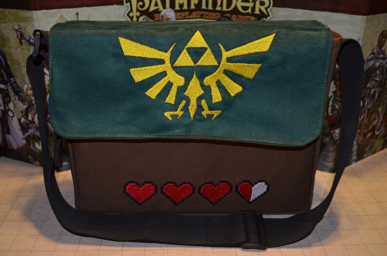 Legend of Zelda messenger bag Canvas with embroidered suede Etsy
