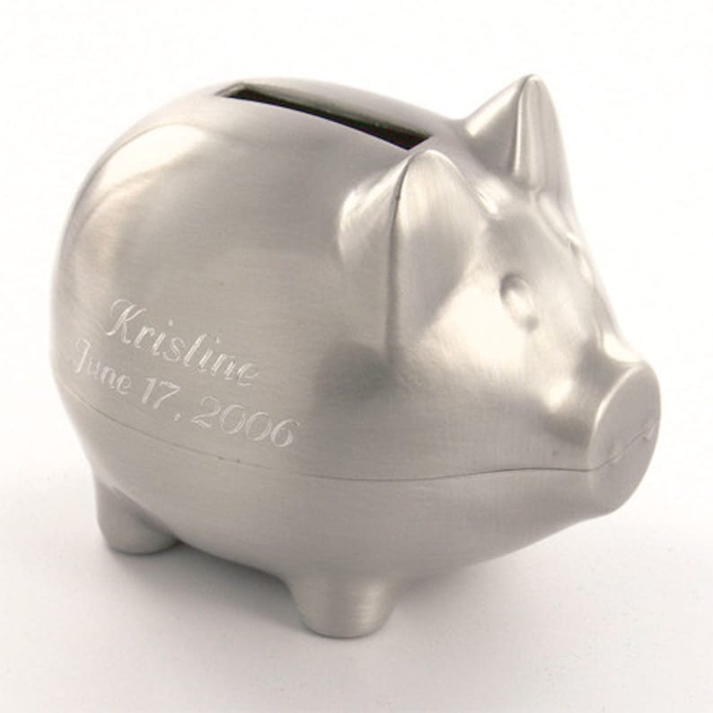 Piggy Bank Pewter Personalized with Engraving Etsy