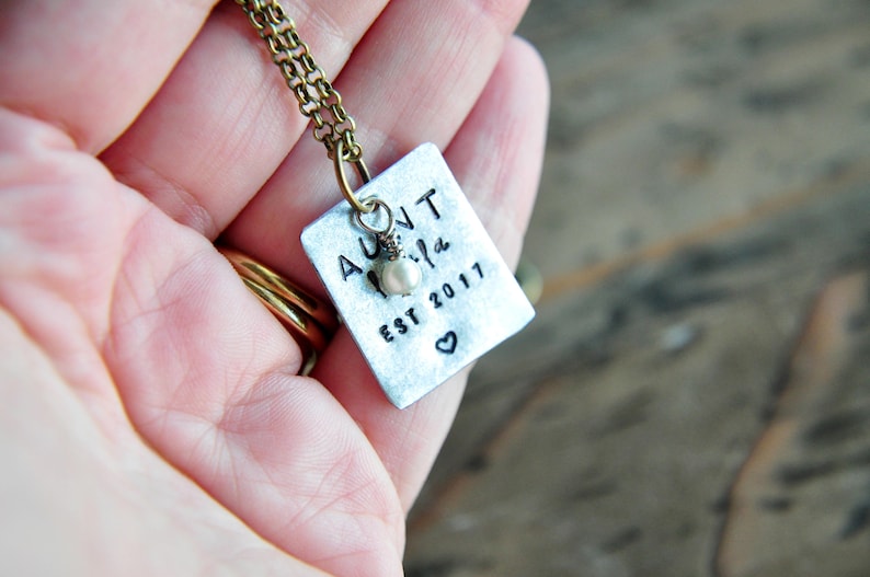 Aunt Jewelry Aunt Gift Best Aunt Auntie Gift Gift for Her Gifts for Aunts Custom Pregnancy Reveal Custom Aunt Necklace