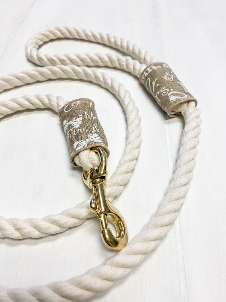 Wedding Dog Leash Ivory Rope Leash for Pets Mr and Mrs Bride Etsy