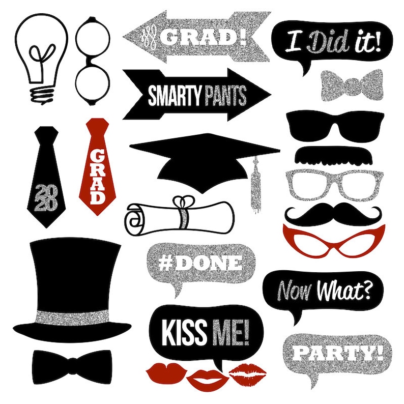 2020 Graduation Photo Booth Props Collection Printable Etsy