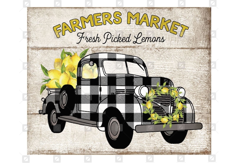 Farmers Market Lemon Vintage Truck Wreath Enhancement | Etsy