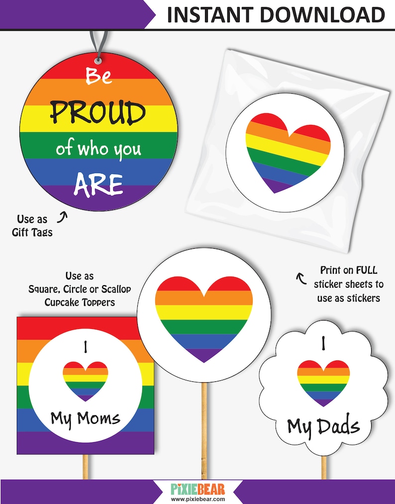 pride printable stickers for lgbt kids gay pride sticker etsy