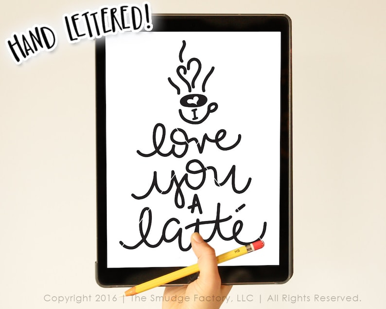Download Valentine SVG File I Love You A Latte Coffee SVG Hand | Etsy