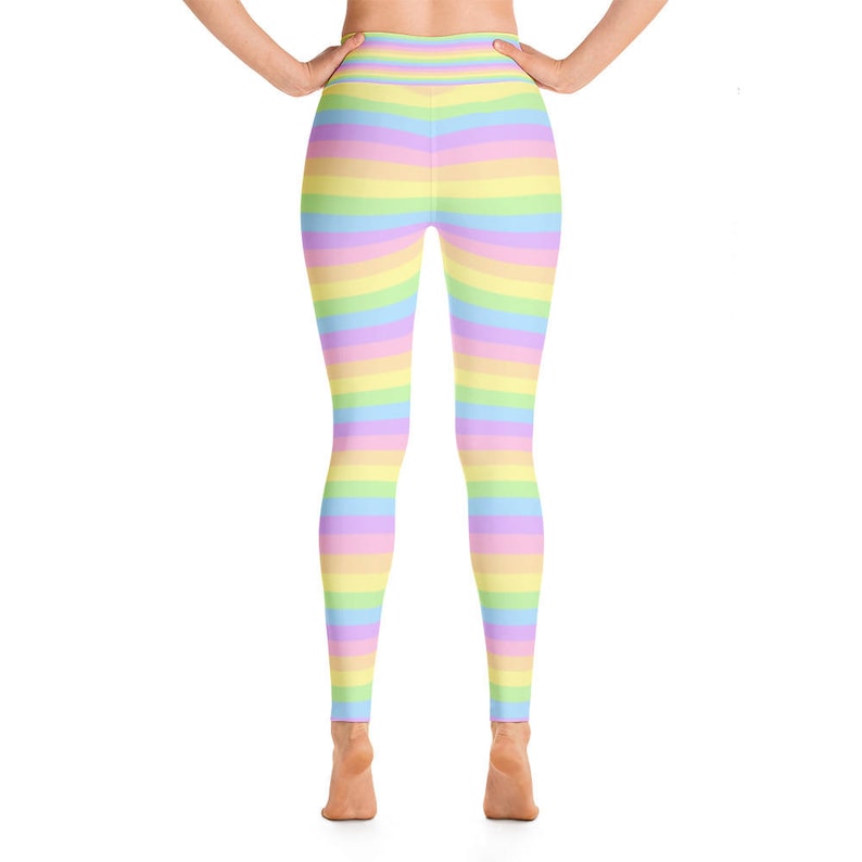Pastel Colors Yoga Leggings Capri Yoga Pants Sport Stretch | Etsy