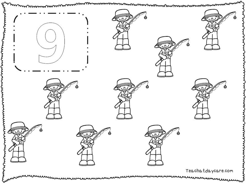 20 Printable Numbers 1-20 Counting and Color Worksheets. | Etsy