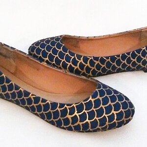 blue sparkly flat shoes