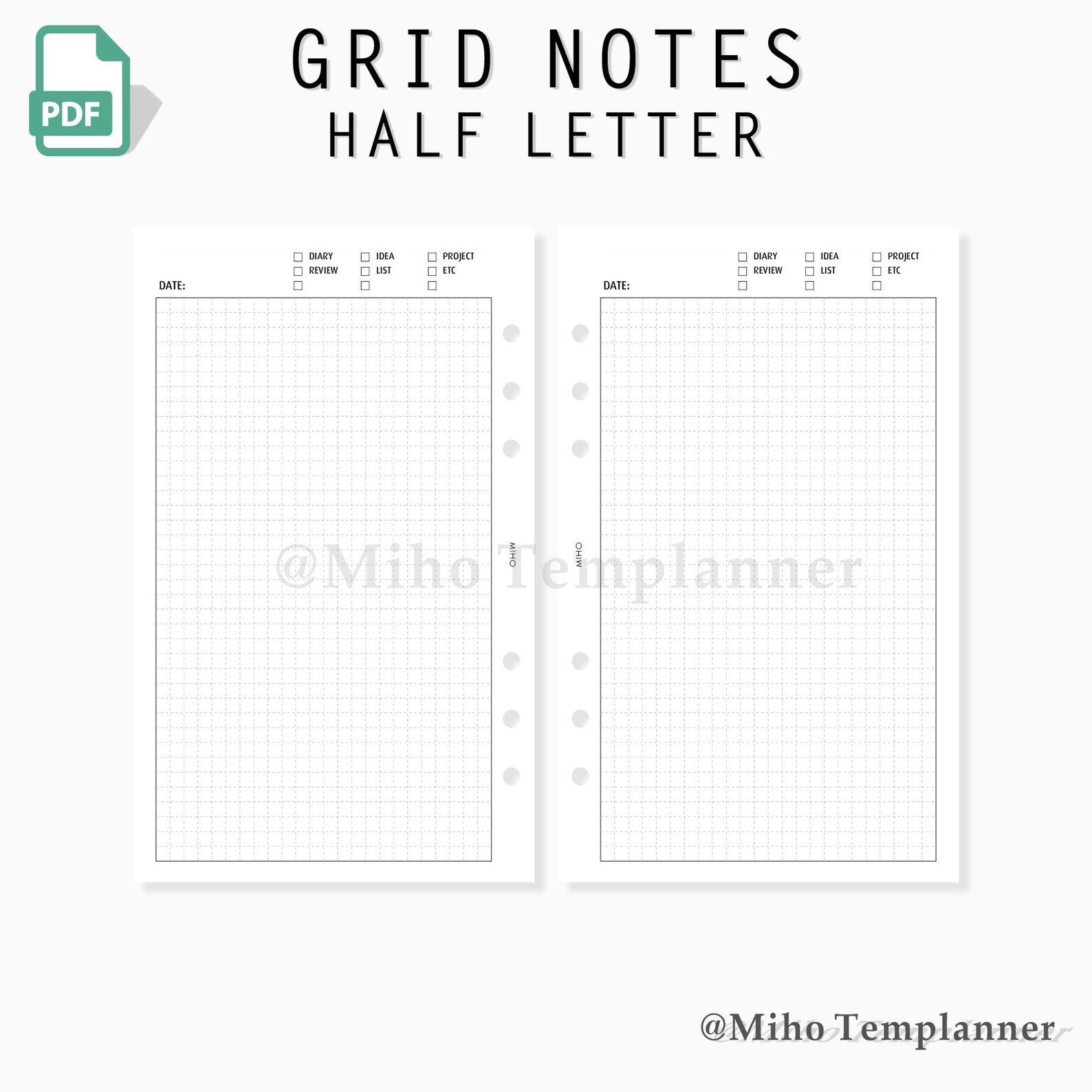 Project Planner Half Letter size Templates Printable Etsy
