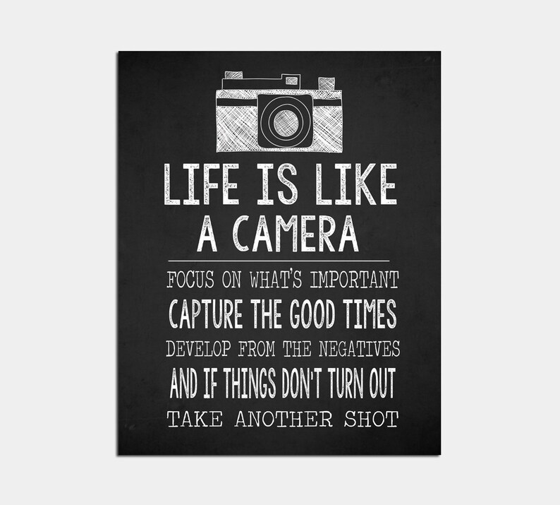 Life Is Like A Camera Camera Wall Art Print Etsy