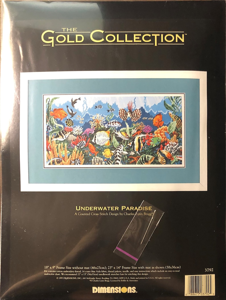 Underwater Paradise by Charles Lynn Bragg for Dimensions Inc Counted Cross Stitch KIT Sea Ocean Coral Fish Animals The Gold Collection