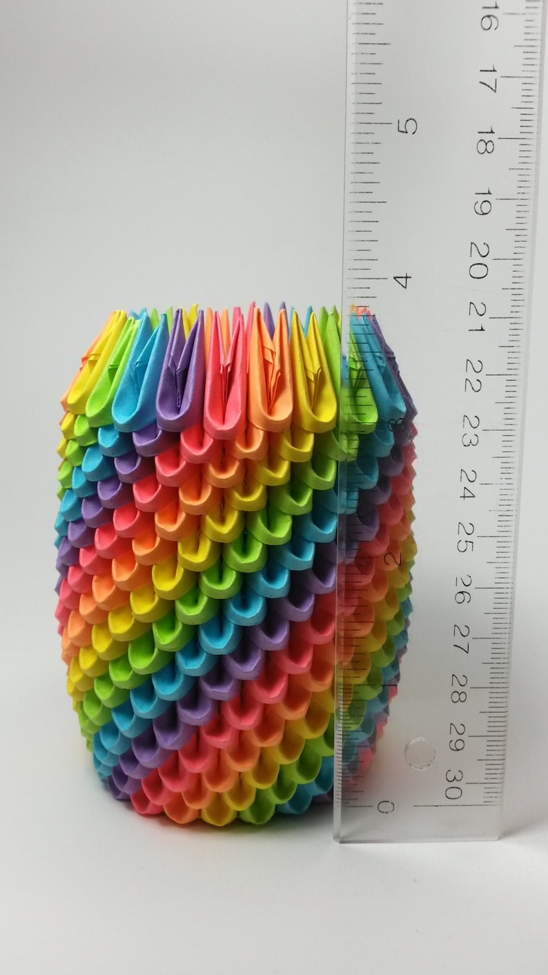 Rainbow 3D Origami Pencil Holder Pen Holder Modular | Etsy