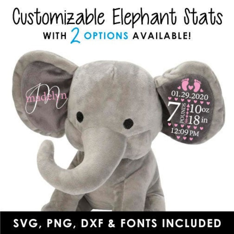 237 Elephant Baby Announcement Svg SVG PNG EPS DXF File